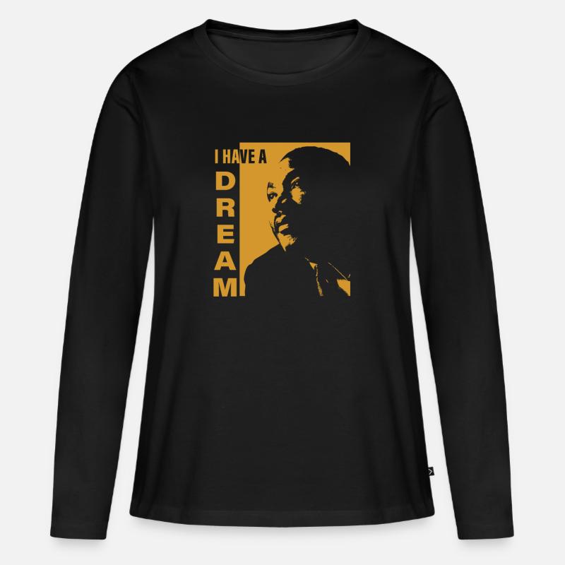 luther, luther Martin Luther King, Dream - Frauen Premium Bio Langarmshirt - Schwarz