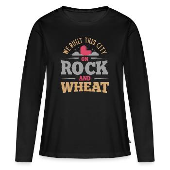 Brettspiel, Brettspiel Holz, Weizen - Frauen Premium Bio Langarmshirt - Schwarz - Vorne - Julia (174cm)