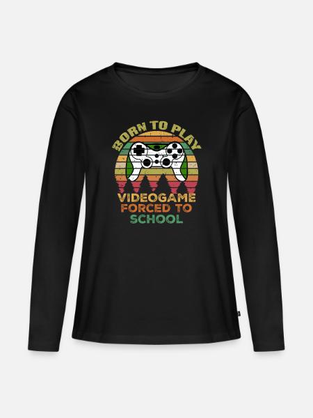 Gamer skjorte for teen boys videospill kjærlighet - Premium økologisk langærmet T-shirt til kvinder - sort