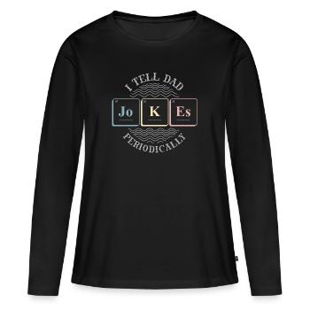 Papa, Papa Witze, Witze, - Frauen Premium Bio Langarmshirt - Schwarz - Vorne - Julia (174cm)