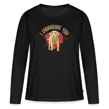 Labrador, chien labrador, labrador retriever, - T-shirt manches longues Premium bio Femme - noir - Devant - Julia (174cm)