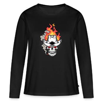 Dark Country Country, Dark Country Music, - T-shirt manches longues Premium bio Femme - noir - Devant - Julia (174cm)