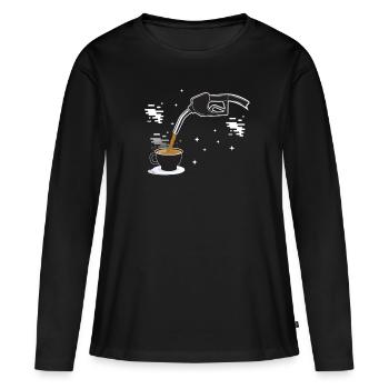Station-service, boutique de café de station-service, Diesel, - T-shirt manches longues Premium bio Femme - noir - Devant - Julia (174cm)
