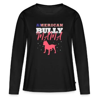 american bully, american bully bully, pitbull, - Women's Premium Organic Long Sleeve Shirt - black - Front - Julia (174cm)