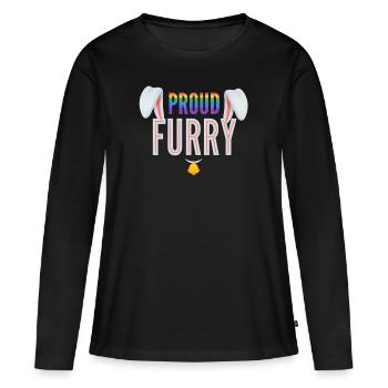 Furry, Furry Orgueil, furry fandom, - T-shirt manches longues Premium bio Femme - noir - Devant - Julia (174cm)