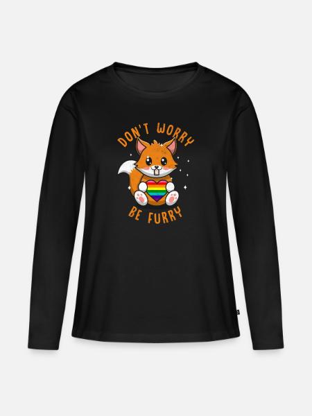 Furry, Furry Hund, Fursona, - Frauen Premium Bio Langarmshirt - Schwarz