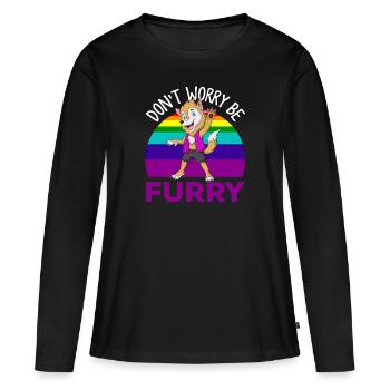 Furry, animaux à fourrure, chiens, - T-shirt manches longues Premium bio Femme - noir - Devant - Julia (174cm)
