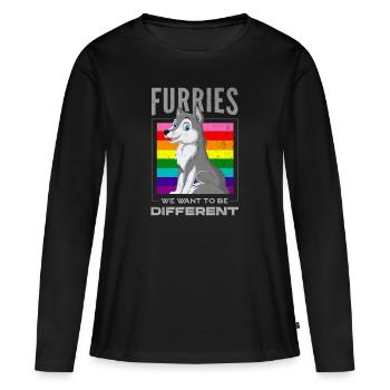 Furry, Furry Wolf, Cosplay, - T-shirt manches longues Premium bio Femme - noir - Devant - Julia (174cm)