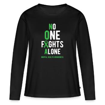 Santé mentale, santé mentale - T-shirt manches longues Premium bio Femme - noir - Devant - Julia (174cm)