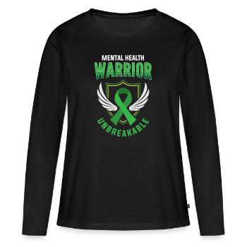 Santé mentale, santé mentale - T-shirt manches longues Premium bio Femme - noir - Devant - Julia (174cm)