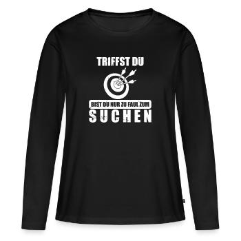 Bogenschießen Bogensport Pfeil Und Bogen Bogen - Frauen Premium Bio Langarmshirt - Schwarz - Vorne - Julia (174cm)