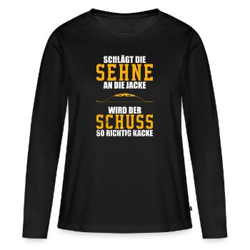 Bogenschießen Bogensport Pfeil Und Bogen Bogen - Frauen Premium Bio Langarmshirt - Schwarz - Vorne - Julia (174cm)