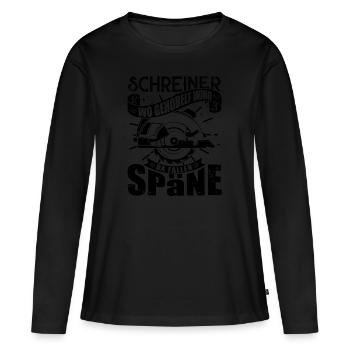 Schreiner Herren TShirt mit Hobel - Frauen Premium Bio Langarmshirt - Schwarz - Vorne - Julia (174cm)