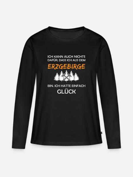 Erzgebirge - Frauen Premium Bio Langarmshirt - Schwarz