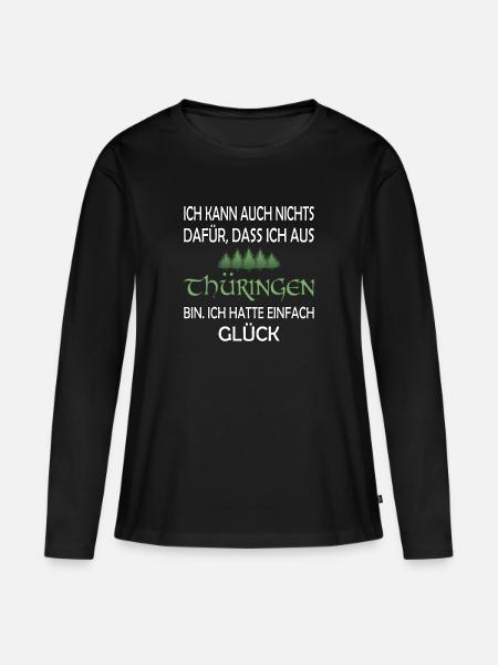 Thüringen - Frauen Premium Bio Langarmshirt - Schwarz