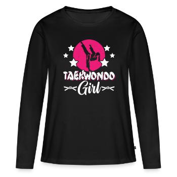 TKD Korean Martial Arts Tae Kwon - Frauen Premium Bio Langarmshirt - Schwarz - Vorne - Julia (174cm)
