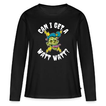 Puis-je obtenir un cadeau d’électricien Watt Watt - T-shirt manches longues Premium bio Femme - noir - Devant - Julia (174cm)
