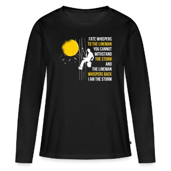 Je suis le cadeau électif Storm Lineman - T-shirt manches longues Premium bio Femme - noir - Devant - Julia (174cm)