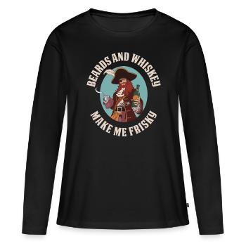Les barbes et le whisky me font un cadeau de barbe fringante - T-shirt manches longues Premium bio Femme - noir - Devant - Julia (174cm)