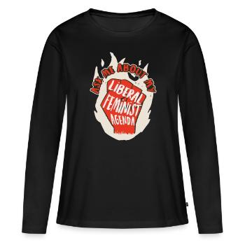 Programme féministe libéral Féminisme Cadeau - T-shirt manches longues Premium bio Femme - noir - Devant - Julia (174cm)