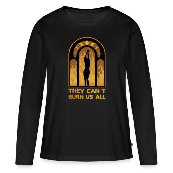 Ils ne peuvent pas nous brûler tous le cadeau Wicca - T-shirt manches longues Premium bio Femme - noir - Devant - Julia (174cm)