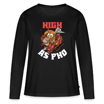 Élevé comme Pho Pho Cadeau - T-shirt manches longues Premium bio Femme - noir - Devant - Julia (174cm)