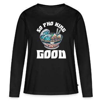 Pho King Bon Cadeau Pho - T-shirt manches longues Premium bio Femme - noir - Devant - Julia (174cm)