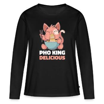 Pho King Délicieux Pho Cadeau - T-shirt manches longues Premium bio Femme - noir - Devant - Julia (174cm)