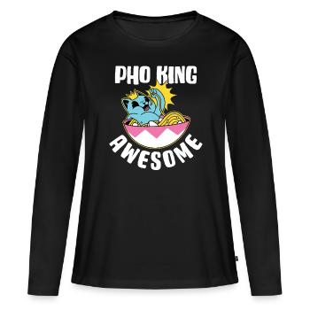 Pho King Awesome Pho Cadeau - T-shirt manches longues Premium bio Femme - noir - Devant - Julia (174cm)