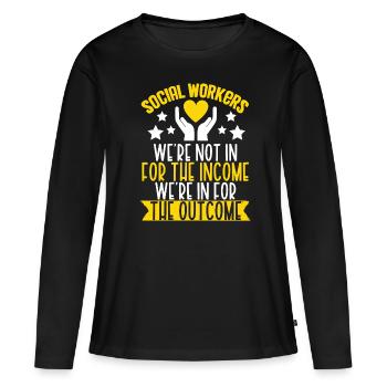 School Social Work Month Hands - Frauen Premium Bio Langarmshirt - Schwarz - Vorne - Julia (174cm)