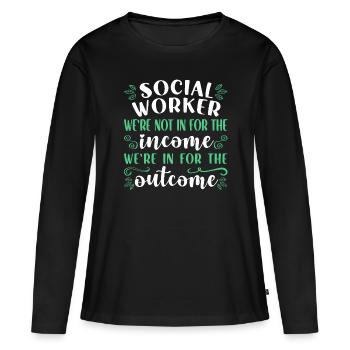 School Social Work Month Social - Frauen Premium Bio Langarmshirt - Schwarz - Vorne - Julia (174cm)