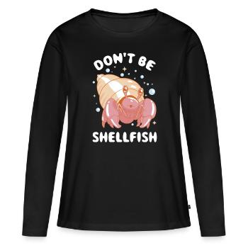 Don de crabe de crustacés - T-shirt manches longues Premium bio Femme - noir - Devant - Julia (174cm)