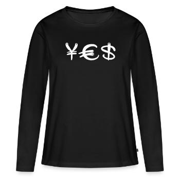 Bonne vie - T-shirt manches longues Premium bio Femme - noir - Devant - Julia (174cm)