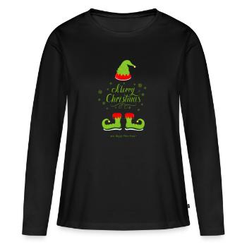 Joyeux Noël onze Noëls - T-shirt manches longues Premium bio Femme - noir - Devant - Julia (174cm)