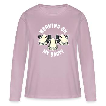 Working On My Booty Geist Geschenk - Frauen Premium Bio Langarmshirt - Altrosa - Vorne - Julia (174cm)
