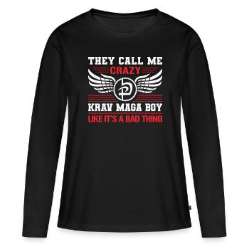 Krav Maga Apparel Israélien Self - T-shirt manches longues Premium bio Femme - noir - Devant - Julia (174cm)