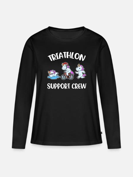 Triathlon Support Crew Triathlon Gift - Women's Premium Organic Long Sleeve Shirt - black