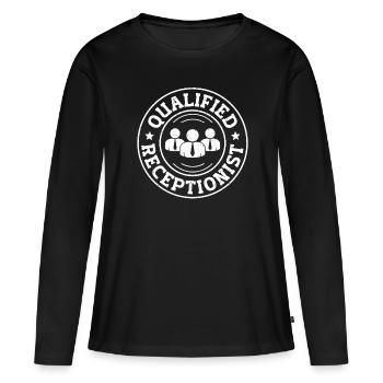 Qualifié en administration - T-shirt manches longues Premium bio Femme - noir - Devant - Julia (174cm)