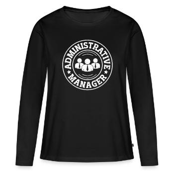 Administration Administratif - T-shirt manches longues Premium bio Femme - noir - Devant - Julia (174cm)