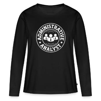 Administration Administratif - T-shirt manches longues Premium bio Femme - noir - Devant - Julia (174cm)