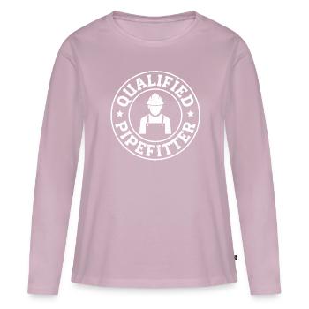 Construction Pipefitter - Frauen Premium Bio Langarmshirt - Altrosa - Vorne - Julia (174cm)