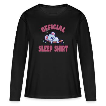Bonne nuit - T-shirt manches longues Premium bio Femme - noir - Devant - Julia (174cm)