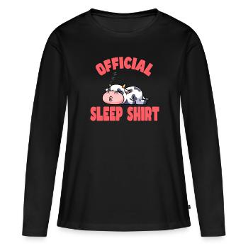Bonne nuit - T-shirt manches longues Premium bio Femme - noir - Devant - Julia (174cm)