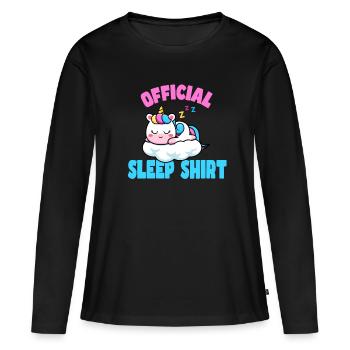 Bonne nuit - T-shirt manches longues Premium bio Femme - noir - Devant - Julia (174cm)