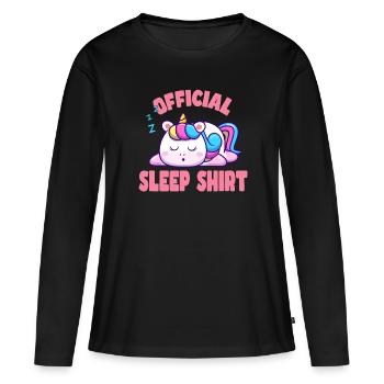 Bonne nuit licorne - T-shirt manches longues Premium bio Femme - noir - Devant - Julia (174cm)