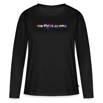 Stolz, wir kämpfen als Einheit - Frauen Premium Bio Langarmshirt - Schwarz - Vorne - Julia (174cm)