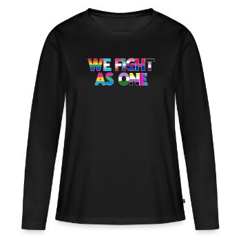 Pride, wir kämpfen als Einheit - Frauen Premium Bio Langarmshirt - Schwarz - Vorne - Julia (174cm)