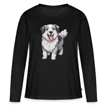 Treuer Begleiter Hund - Frauen Premium Bio Langarmshirt - Schwarz - Vorne - Julia (174cm)