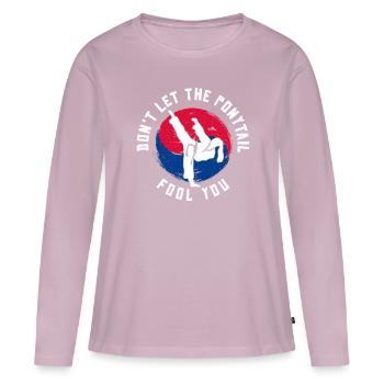 TKD Korean Martial Arts Tae Kwon - Frauen Premium Bio Langarmshirt - Altrosa - Vorne - Julia (174cm)