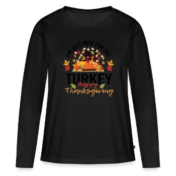 Get ready for Thanksgiving - Women's Premium Organic Long Sleeve Shirt - black - Front - Julia (174cm)